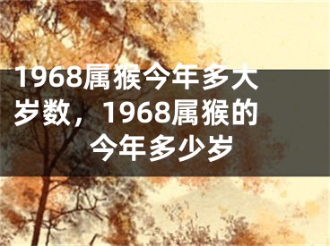 1968属猴今年多大岁数，1968属猴的今年多少岁