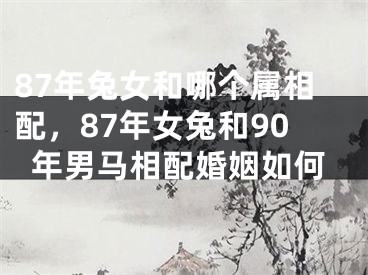 87年兔女和哪个属相配，87年女兔和90年男马相配婚姻如何