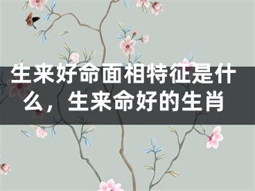生来好命面相特征是什么，生来命好的生肖