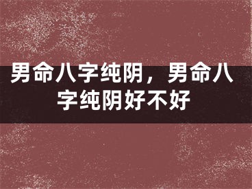 男命八字纯阴，男命八字纯阴好不好