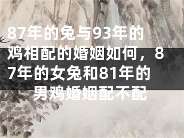 87年的兔与93年的鸡相配的婚姻如何,87年的女兔和81年的男鸡婚姻配不配