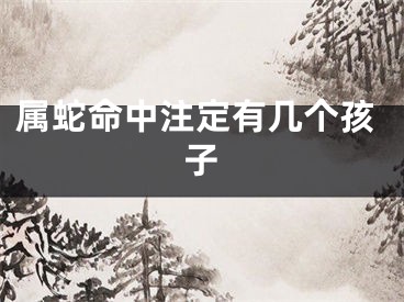 属蛇命中注定有几个孩子