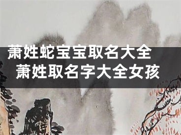 萧姓蛇宝宝取名大全 萧姓取名字大全女孩