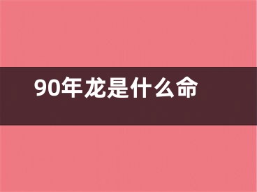 90年龙是什么命
