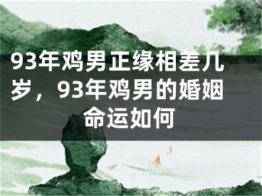 93年鸡男正缘相差几岁，93年鸡男的婚姻命运如何