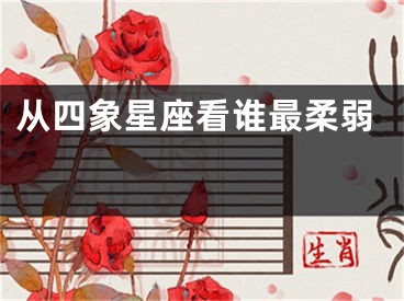 从四象星座看谁最柔弱 