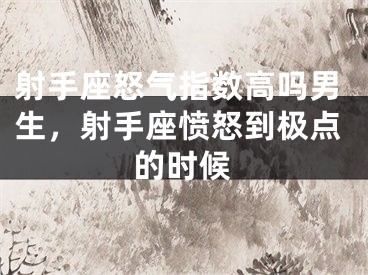 射手座怒气指数高吗男生，射手座愤怒到极点的时候
