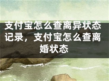 支付宝怎么查离异状态记录,支付宝怎么查离婚状态