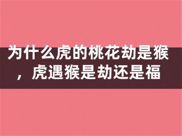 为什么虎的桃花劫是猴,虎遇猴是劫还是福