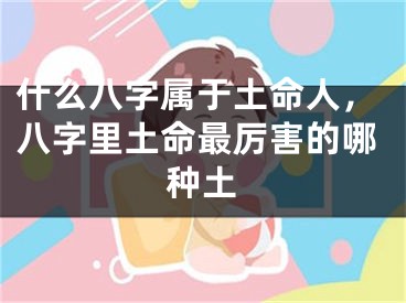 什么八字属于土命人,八字里土命最厉害的哪种土
