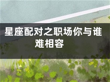 星座配对之职场你与谁难相容 