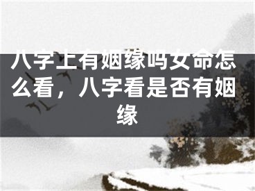 八字上有姻缘吗女命怎么看,八字看是否有姻缘