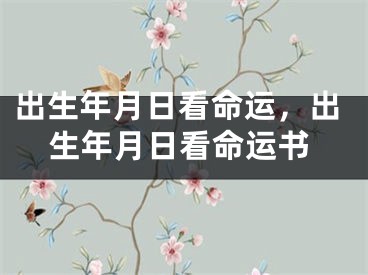 出生年月日看命运，出生年月日看命运书