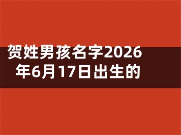 贺姓男孩名字2026年6月17日出生的
