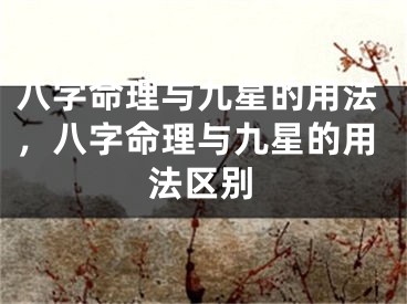 八字命理与九星的用法，八字命理与九星的用法区别