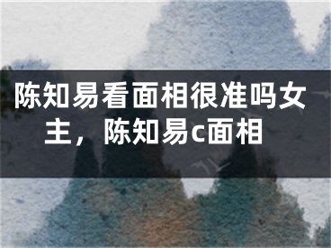 陈知易看面相很准吗女主,陈知易c面相