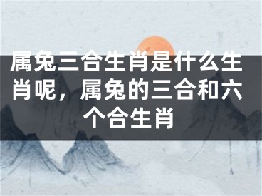 属兔三合生肖是什么生肖呢，属兔的三合和六个合生肖