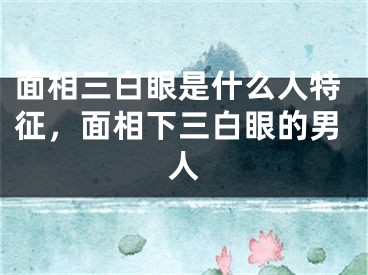 面相三白眼是什么人特征,面相下三白眼的男人