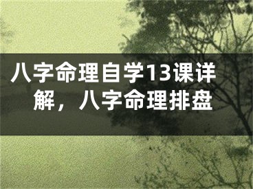 八字命理自学13课详解，八字命理排盘
