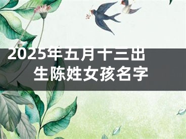 2025年五月十三出生陈姓女孩名字