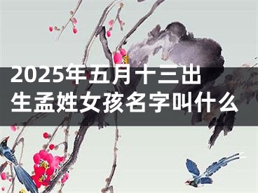 2025年五月十三出生孟姓女孩名字叫什么