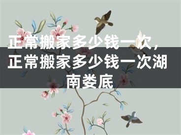 正常搬家多少钱一次,正常搬家多少钱一次湖南娄底
