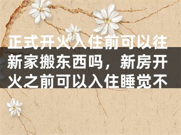 正式开火入住前可以往新家搬东西吗,新房开火之前可以入住睡觉不