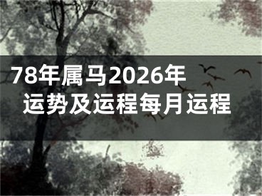 78年属马2026年运势及运程每月运程