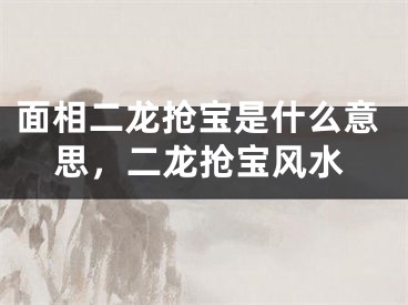 面相二龙抢宝是什么意思，二龙抢宝风水
