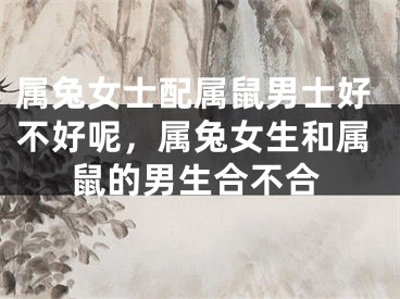 属兔女士配属鼠男士好不好呢，属兔女生和属鼠的男生合不合