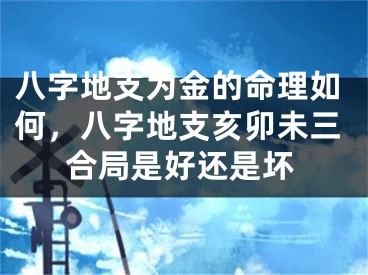 八字地支为金的命理如何,八字地支亥卯未三合局是好还是坏