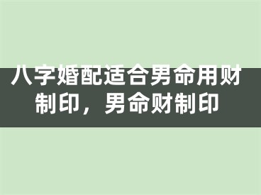 八字婚配适合男命用财制印，男命财制印