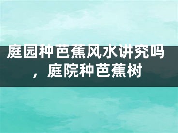 庭园种芭蕉风水讲究吗，庭院种芭蕉树