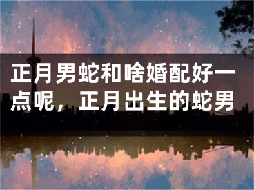 正月男蛇和啥婚配好一点呢，正月出生的蛇男