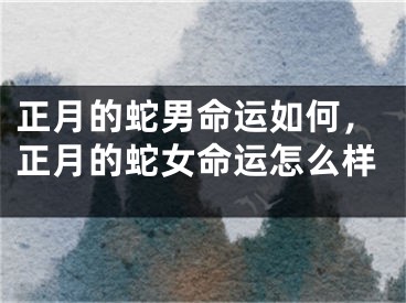 正月的蛇男命运如何，正月的蛇女命运怎么样