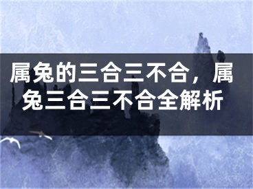 属兔的三合三不合，属兔三合三不合全解析