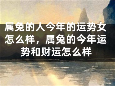 属兔的人今年的运势女怎么样，属兔的今年运势和财运怎么样