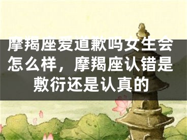 摩羯座爱道歉吗女生会怎么样,摩羯座认错是敷衍还是认真的