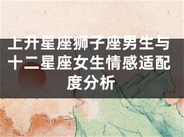上升星座狮子座男生与十二星座女生情感适配度分析