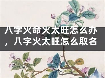 八字火命火太旺怎么办,八字火太旺怎么取名
