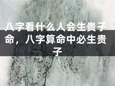 八字看什么人会生贵子命，八字算命中必生贵子