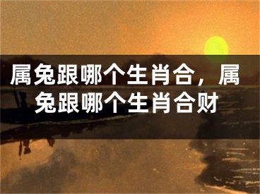 属兔跟哪个生肖合,属兔跟哪个生肖合财