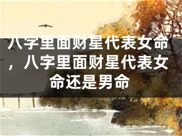 八字里面财星代表女命，八字里面财星代表女命还是男命