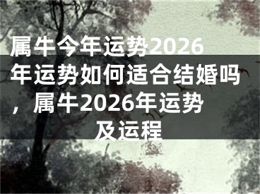 属牛今年运势2026年运势如何适合结婚吗，属牛2026年运势及运程