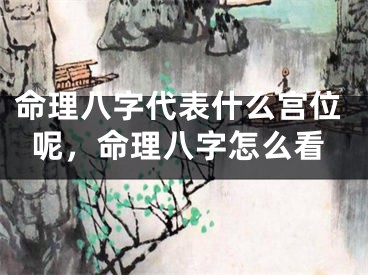命理八字代表什么宫位呢，命理八字怎么看