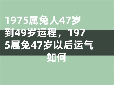 1975属兔人47岁到49岁运程，1975属兔47岁以后运气如何