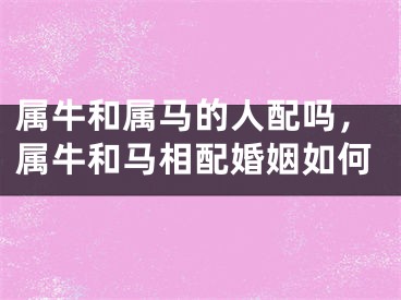 属牛和属马的人配吗，属牛和马相配婚姻如何