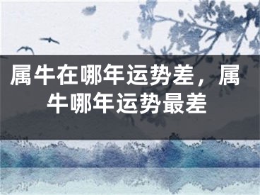 属牛在哪年运势差，属牛哪年运势最差