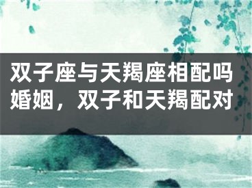 双子座与天羯座相配吗婚姻，双子和天羯配对