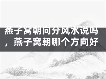 燕子窝朝向分风水说吗，燕子窝朝哪个方向好